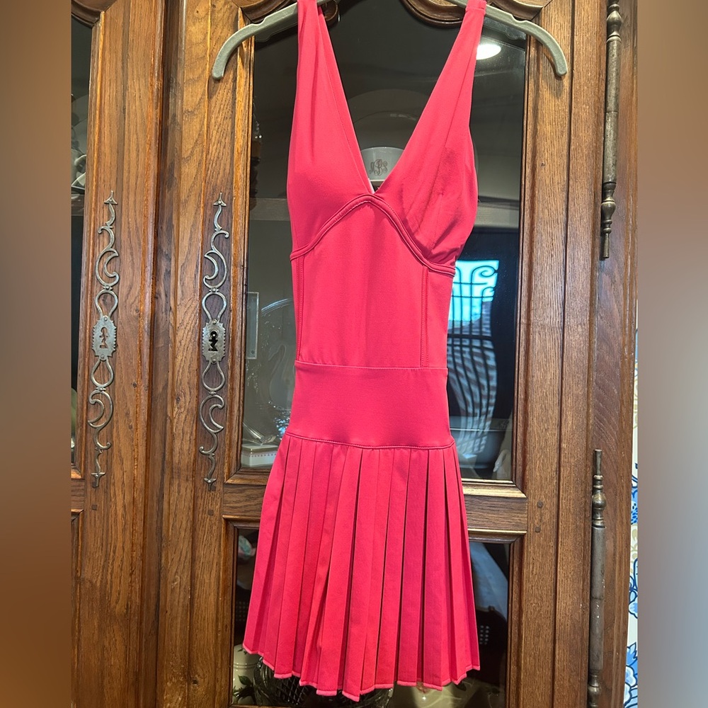 Gold Hinge - Pleated Tennis Dress - Hot Pink - size xs